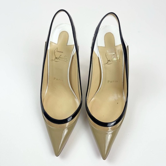 Christian Louboutin Paulina Slingback Pump PVC Nude pointed 100mm Toe 37 US 7 - Picture 2 of 13